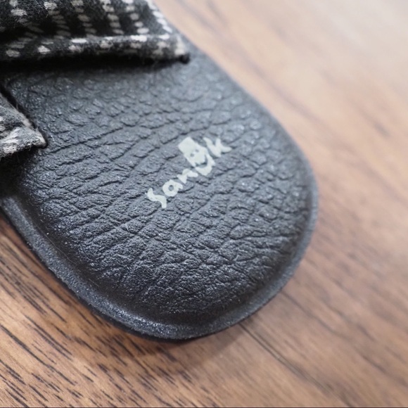 Sanuk sz 8 yoga sling sandal black white chevron - Picture 6 of 8